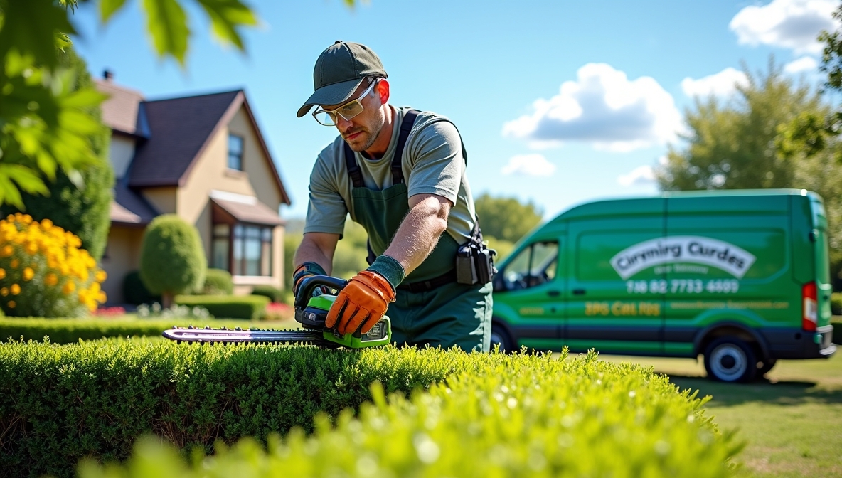 Professional hedge trimming service
